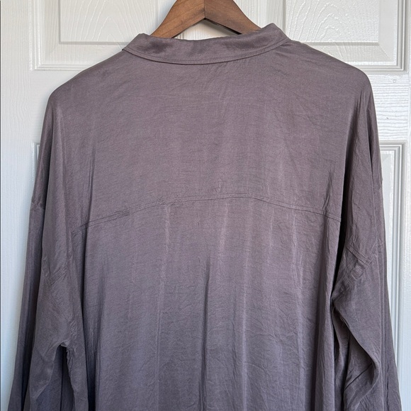 Eileen Fisher Women’s purple Long Sleeve Button Down Silk Blouse XL - Picture 11 of 12